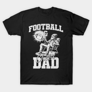 Father's Day Cheerful Football Dad Vintage Chair & Ball T-Shirt